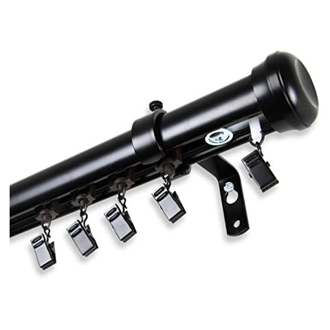 Rod Desyne CH100-68-86-2 Rosen Traverse Rod, 86-120 inch, Black Cover
