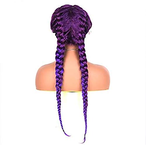 Perruque synthétique lace front violette tresse 20 pouces