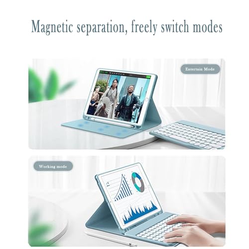 Teclado táctil magnético iPad Mini 2024 funda ligera con ratón azul JZ 6