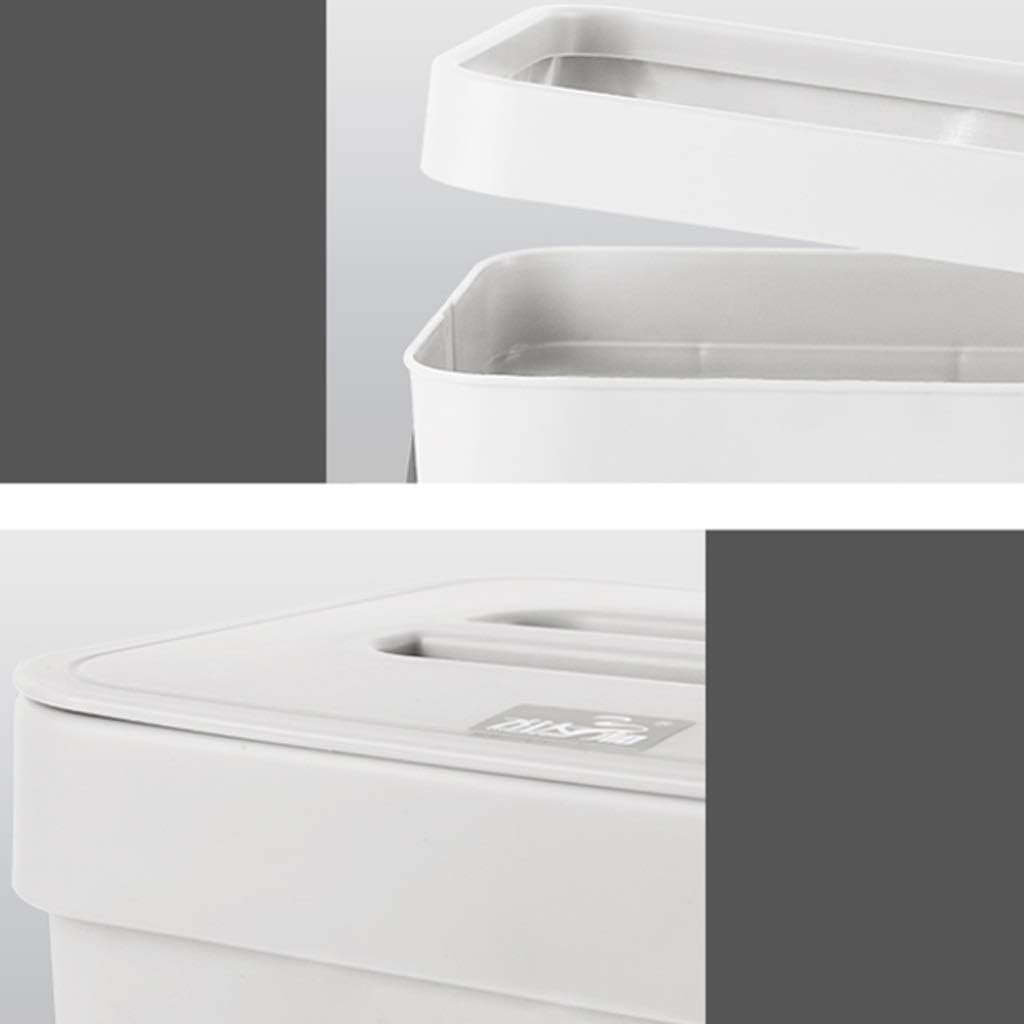 Trash Can 7L/1.8Gal Household Trash Can Wastebasket Plastic Recycling Bin Gray + Khaki 2 Pack Kitchen Bin for Indoor Waste Basket (Color : Gray+Khaki) (Black 7L/1.8 Gallon)