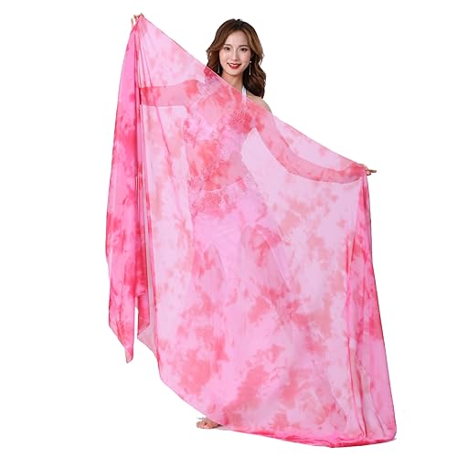 250x120cm Belly Dance Scarf Veils Hand Scarf Hand Thrown Gradient Tie-dye Dance Scarf Veils