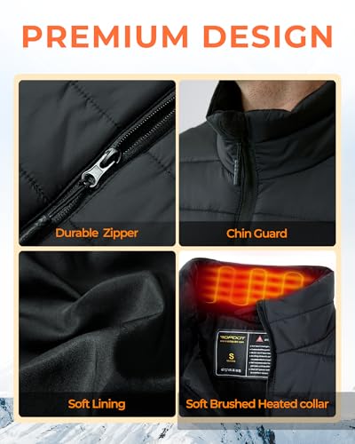 Heated Vest for Men with 8 Heating Zones and Long-Lasting Battery Pack