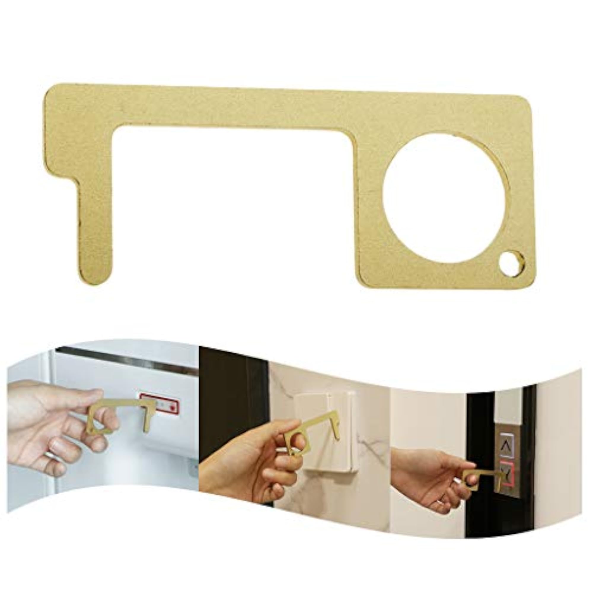 Portable Hygiene Brass Door Opener Key