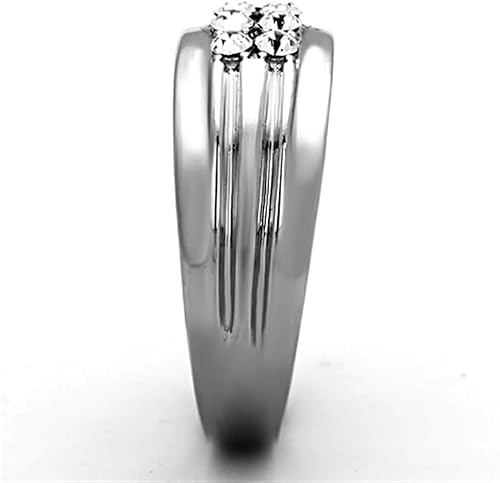 Miniatura 4 de Jewelry Store by Erik Rayo Anillo Color Plata Para Hombres y Ninos de Acero Inoxidable Seis Diamantes 13