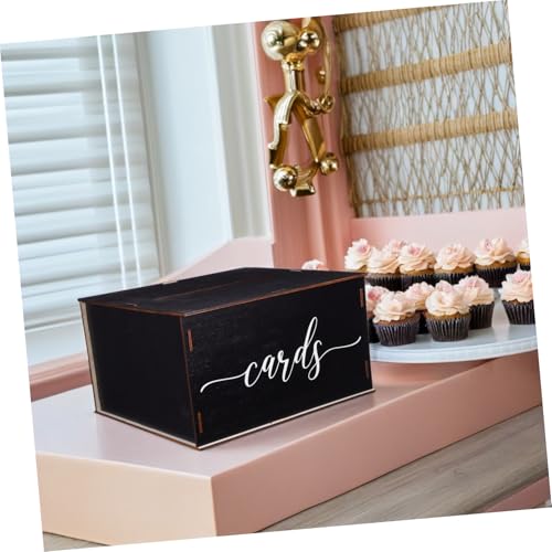Caja de madera para almacenamiento de tarjetas sobres y dinero de boda 6