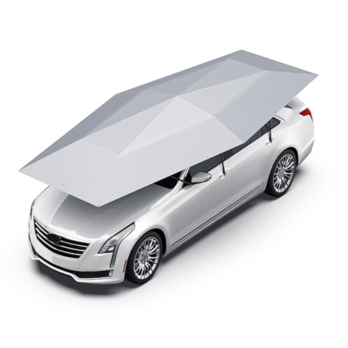 CMPCTR Semi-automatic Outdoor Car Roof Tent Sunshade Umbrella 4.8M Portable Folded UV Protection Car Tents Sunshade Purpose Movable Carport Car Awning tent Roof Car Cover Car Umbrella Sun Shade Tent
