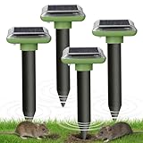 COODAY Lot de 4 répulsifs solaires à ultrasons pour taupes - Pour l'extérieur - Pour la lu...