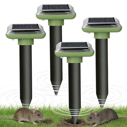 #VerdientProvisionen<br>Ultraschall Maulwurf vertreiber Solar Maulwurfschreck 4 Stück Ultraschall Maulwurfschreck Maulwurfvertreiber für Mäuse für den Außenbereich zur Abwehr wie Maulwürfe Wühlmäuse Ameisen Schlangen
