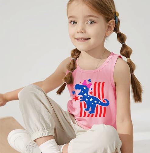 Image of 4th of July Tank Tops Boys Girls American Flag Shirts Kids Patriotic USA T-Shirt Cotton Sleeveless Tees Tops 1-7T