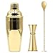 Homestia Cocktail Shaker Set Mixology Bartender Kit for Drink Mixing, Mixology Set with 11Pcs Stainless Steel Bar Set Tools Cocktail Kit, Housewarming Idea (Gold)