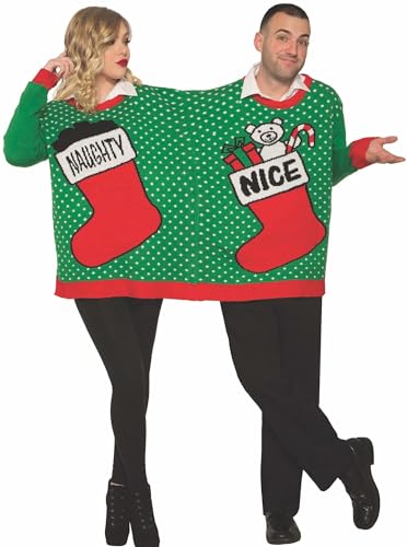 Forum Novelties Naughty and Nice Ugly Christmas Sweater for Two, X-Large