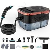 IPOW スチームクリーナー 6段階調節可能 15秒高速加熱 1250mlタンクと16個のアクセサリー付き キッチン、床、トイレ、バスルーム、車のシート、窓の掃除用