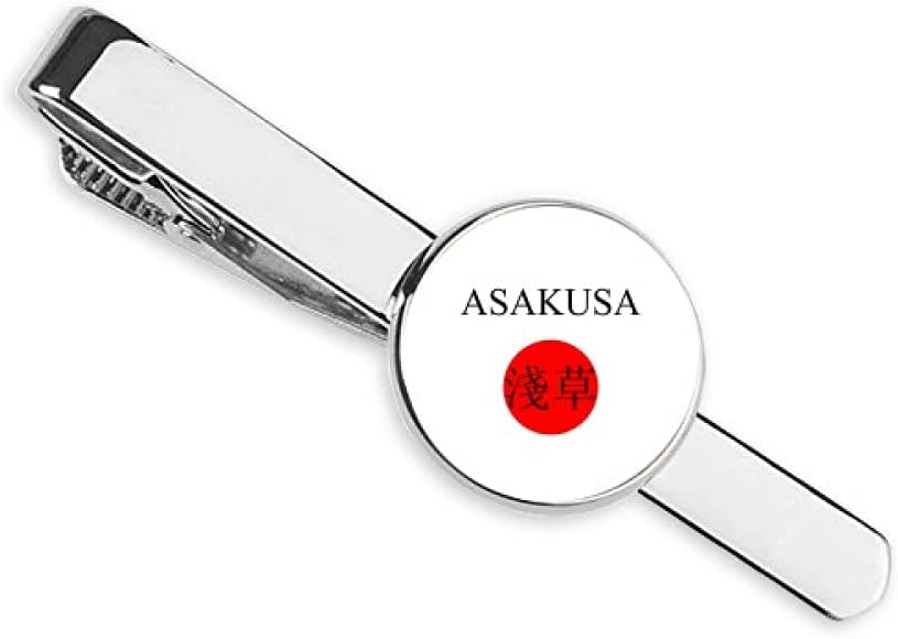 Asakusa Japaness City Name Red Sun Flag Necktie Tie Clip Bar Business Man