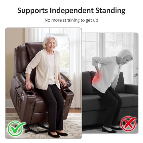 Image of MCombo Small Power Lift Recliner Chair for Elderly, Heat and Massage 7141