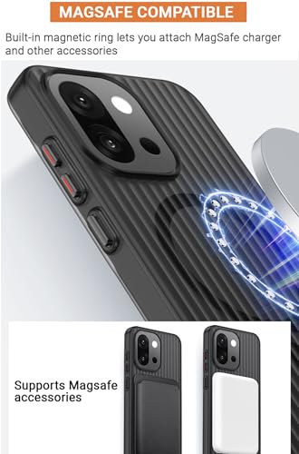 Image of Kapa Wave Magnetic Frosted Grip Back Cover for OnePlus 13S | [MagSafe Compatible] Wireless Charging, Slim, Metal Buttons Matte Finish Back Case (Grey)