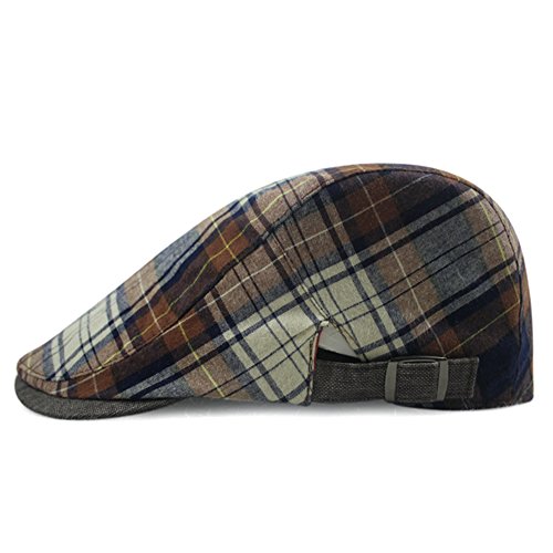Locomo Checker Check Plaid Tartan Newsboy Flat Cap FFH268s06