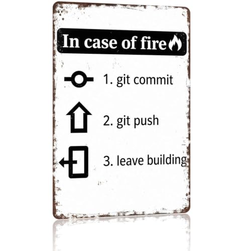 Git Commit Metal Sign for Coders