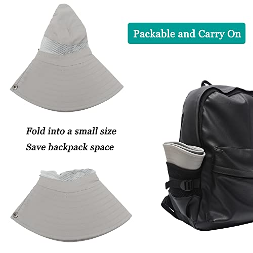 Image of ZLYC Mens Waterproof Camo Sun Hat Wide Brim Packable Outdoor Mesh Fishing Bucket Hats