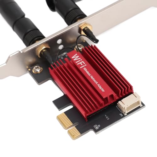Tarjeta de Red Inalámbrica WiFi 6E PCIe X1 5374Mbps, Bluetooth 5.3, Antena Dual 8dBi, Tri Banda 2.4G 5G 6G para PC de Escritorio Gaming miniatura 6