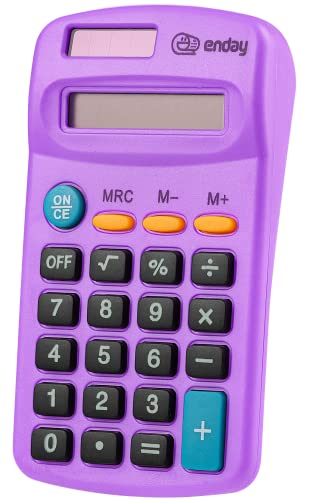 Calculator Purple, Basic Small Solar and Battery Operated, Large Display Four Function, Auto Powered...