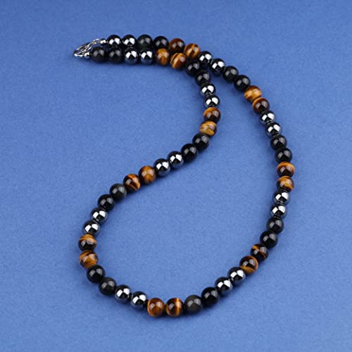 GAVU Men’s Beaded Necklace, Triple Protection Crystal Necklace for Men3