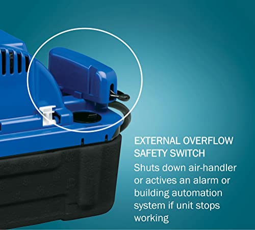 Image of Little Giant 554542, VCMX-20ULS-C 115 Volt, 1 /30 HP, 84 GPH, Automatic Condensate Removal Pump, 6-Ft. Power Cord, Safety Switch, Anti-Sweat Sleeve, Blue