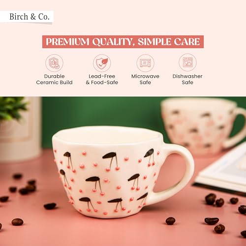 Image of Cups & Mugs - Coffee Mugs Set of 2 - Tea Cup - Ceramic Coffee Cup, Elegant Gift Pack, Microwave and Dishwasher Safe, Stylish Modern Design for Home & Office,PinkPop Cup