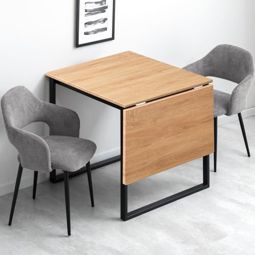 タンスのゲン ダイニングテーブルセット 伸長テーブル 伸長式 2人掛け 折りたたみ コンパクト ダイニングチェア ファブリック 撥水加工 ブラック脚 72610032(91926)