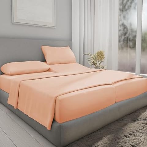 Ashley Mills Split King Sheets Sets for Adjustable beds 1000 Thread Count 100% Egyptian Cotton 5Pcs Split Sheets Set Fits Mattress Upto 12"" Deep Pocket - Blush Solid, RKEG4KE-BWKR36 Cover