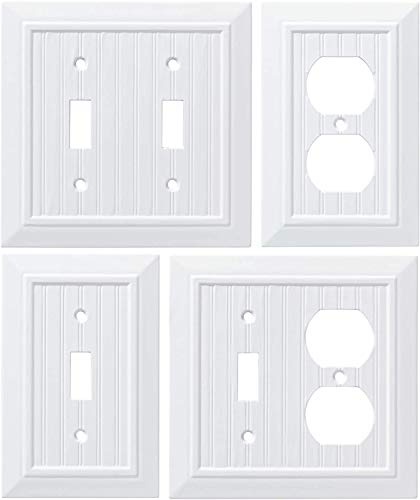 Franklin Brass W35265-PW-C Classic Beadboard Single Switch Wall Plate/Switch Plate/Cover, Pure White