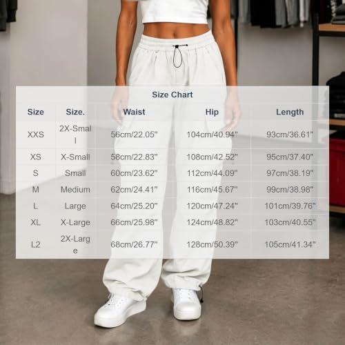 Women's Cargo Pants Drawstring Waist Wide Leg Utility Work Trousers - image 4