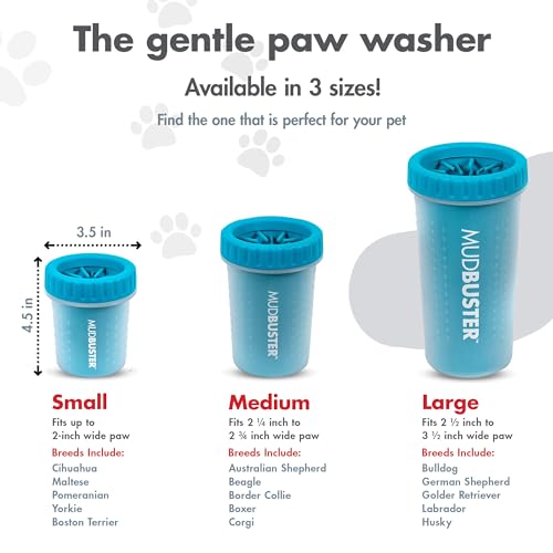 Dexas MudBuster Portable Dog Paw Cleaner, Small, Blue