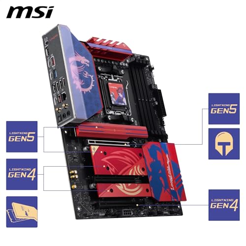 Image of MSI B850 MLG EDTION Motherboard, ATX - Supports AMD Ryzen 9000 /8000 / 7000 Processors, AM5-80A SPS VRM, DDR5 Memory Boost (8400+MT /s OC), PCIe 5.0 x16, M.2 Gen5, Wi-Fi 7, 5G LAN