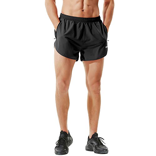 TENJOY Men's Running Shorts Gym Athletic Workout Shorts for Men 3 inch Sports Shorts with Zipper Pocket2
