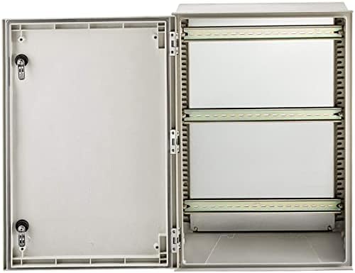 VEVOR Fiberglass Enclosure 23.6 x 15.7 x 9.1" Electrical Enclosure Box NEMA 3X Electronic Equipment Enclosure Box IP65 Weatherproof Wall-Mounted Electrical Enclosure With Hinges & Quarter-Turn Latches