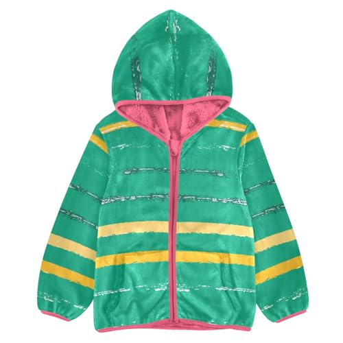 GuoChe Colored Stripes Hooded Fleece Jacket Baby
