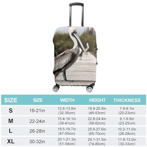 Suitcase Covers for Luggage Washable Luggage Cover Pelican On Wood Bridge Luggages Wheel Covers Elastic Travel Carry On Suitcase Cover Travel Luggages Protector Sleeve Fit 29-32 Inch M2