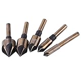 Bit de Chanfrein 5pcs, Outils de Travail du Bois Outils à Main avec Ensemble de Contre-fr...