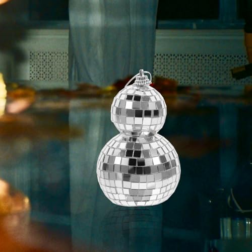 Bola espejada colgante de vidrio para decoración de fiestas, bodas, Navidad y fondos fotográficos - Plata miniatura 6