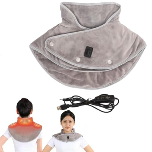 Almohadilla Eléctrica Ergonómica, Microfibra Ultrasuave, 3 Niveles de Temperatura, para el cuello y el hombro, relajante, almohadilla eléctrica portátil para la espalda y el abdomen