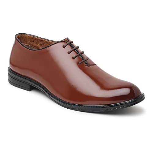 Image of Zixer Synthetic Leather Mens Formal Shoes || Office Formal Shoes Men Stylish|| Formal Shoes for Men Patent Leather Lace Up Party Formal Shoe