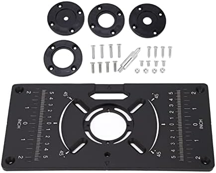 Aluminum Router Table Plate, Router Table Insert Plate Table Universal Trimming Machine Flip Board Black