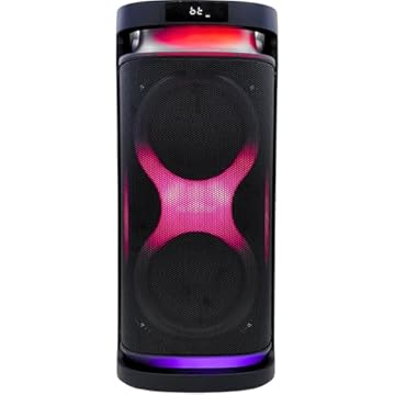 Caixa de Som Bluetooth com LED 160W RMS Bateria de 4000mAh Compatível Entradas, USB, AUX, Microfone e Guitarra