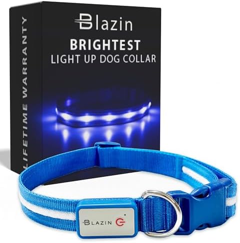 Blazin Light Up Dog Collar - The Original LED Dog Collar - USB Re...