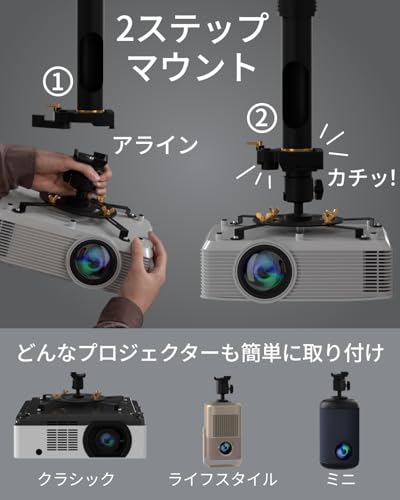 Pantalla de proyector de 100 pulgadas con soporte y montaje universal miniatura 4