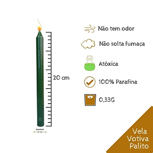 Vela Palito Tradicional VERDE Pct com 10 unidades