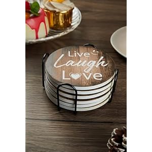 Ceramic Coasters Set of 6-Absorbent Drink Coasters with Holder,Cute Funny Designs,Modern Farmhouse Style,Unique&Personalized for Desk,Bar,Office,Outdoor,Home Decor Use (Brown) Ceramic Coasters Set of 6 Absorbent Drink Coasters with HolderCute Funny DesignsModern Farmhouse StyleUniquePersonalized for DeskBarOfficeOutdoorHome Decor Use Brown