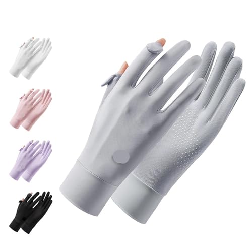 Guantes de seda hielo transpirables para mujer con protección solar de verano 2