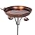 VEWOGARDEN Garden Metal Bird Bath 12" Bird Bath Bowl with 5 Prongs Base Stake, Vintage Bird Baths for Outdoors Cast Iron Birdbath Standing Bird Feeder Bath