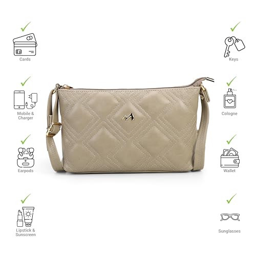 Image of Metro Women Casual PU Soft Body Zipper closure Quilted Sling Bag